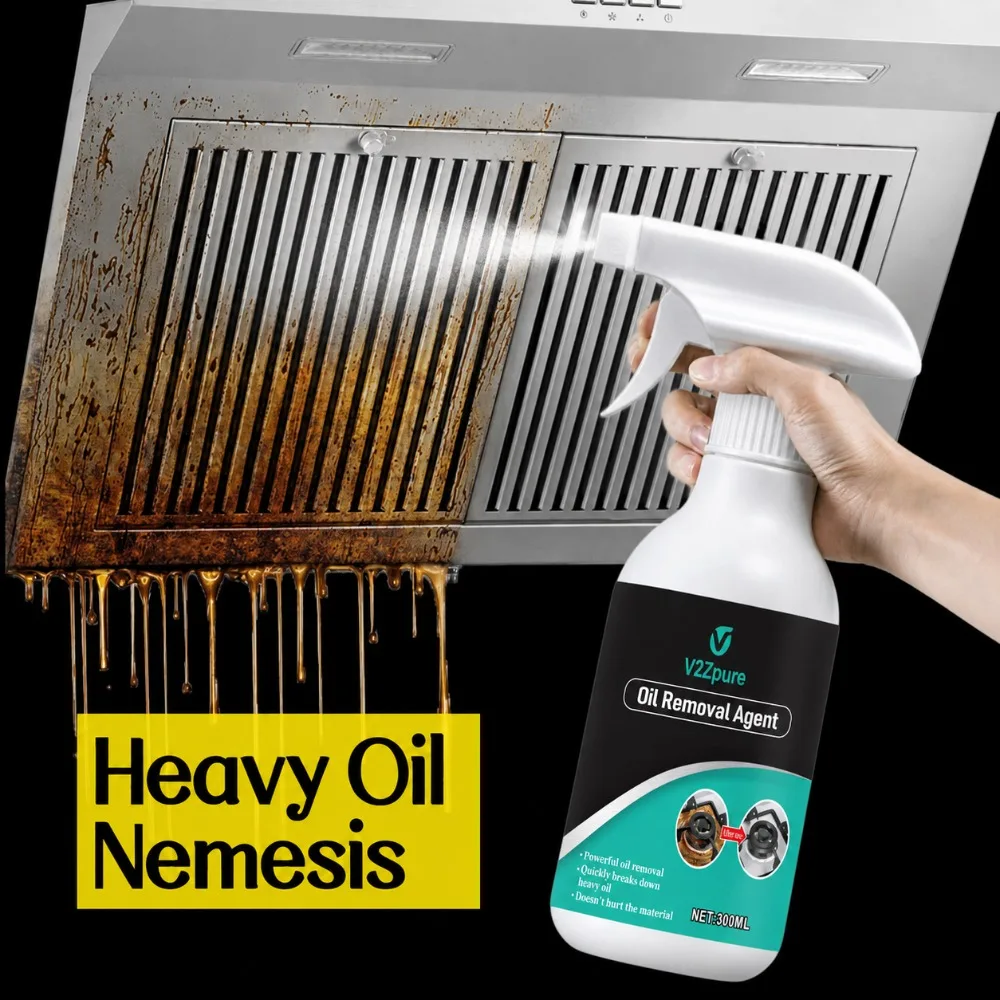 Powerful Kitchen Grease Cleaner Spray Industrial Grade Oil Stain Remover,Fast Formula for Range Hood,Stove,Oven,Countertop