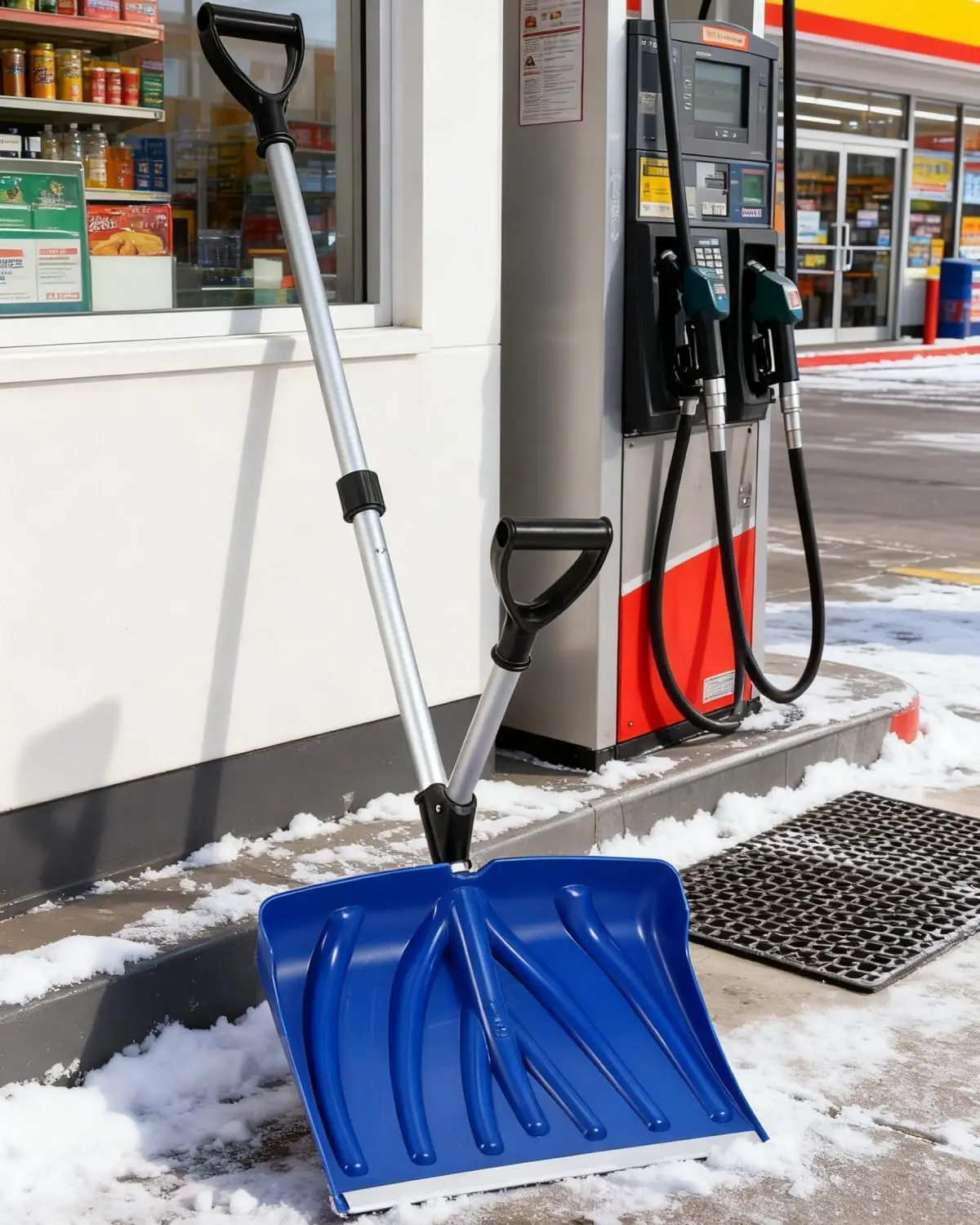 Ergonomic Snow Shovel With Assisted D Grip Handle, 18 X 13 In Aluminum Edge Blade, Lightweight Snow Pusher For Driveway Patio Yard, Smart Gardening & Environmental Control