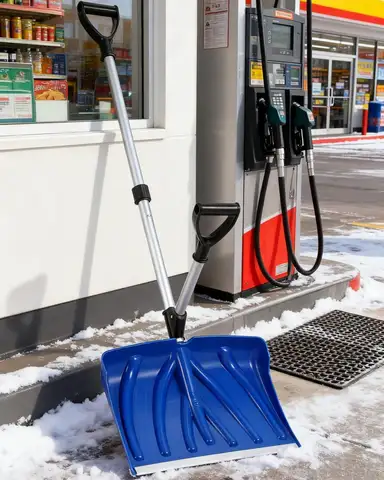 Ergonomic Snow Shovel With Assisted D Grip Handle, 18 X 13 In Aluminum Edge Blade, Lightweight Snow Pusher For Driveway Patio Yard, Smart Gardening & Environmental Control