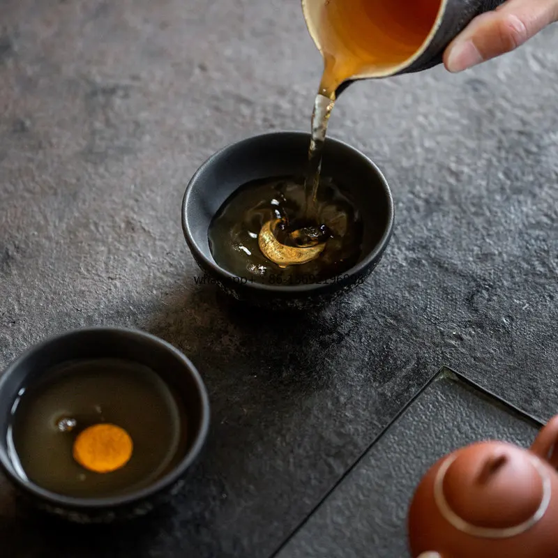 Ceramic Hand-painted Gold and Silver Teacup Kung Fu Tea Set Master Cup High-end Personal Special Tea Brewing Tea Cup Single Cup