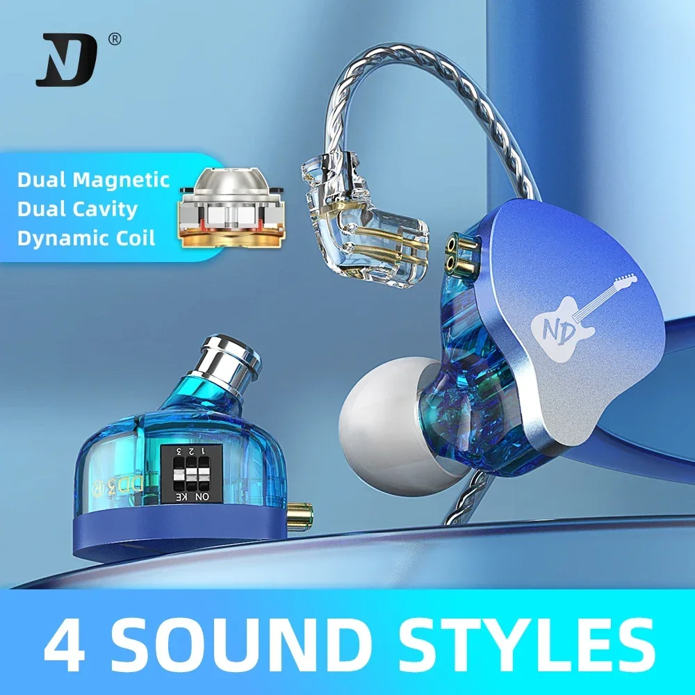 ND DD3 High Temperature HIFI Wired in Ear Earphones High Quality Noise Reduction Computer Gaming Professional Earphones