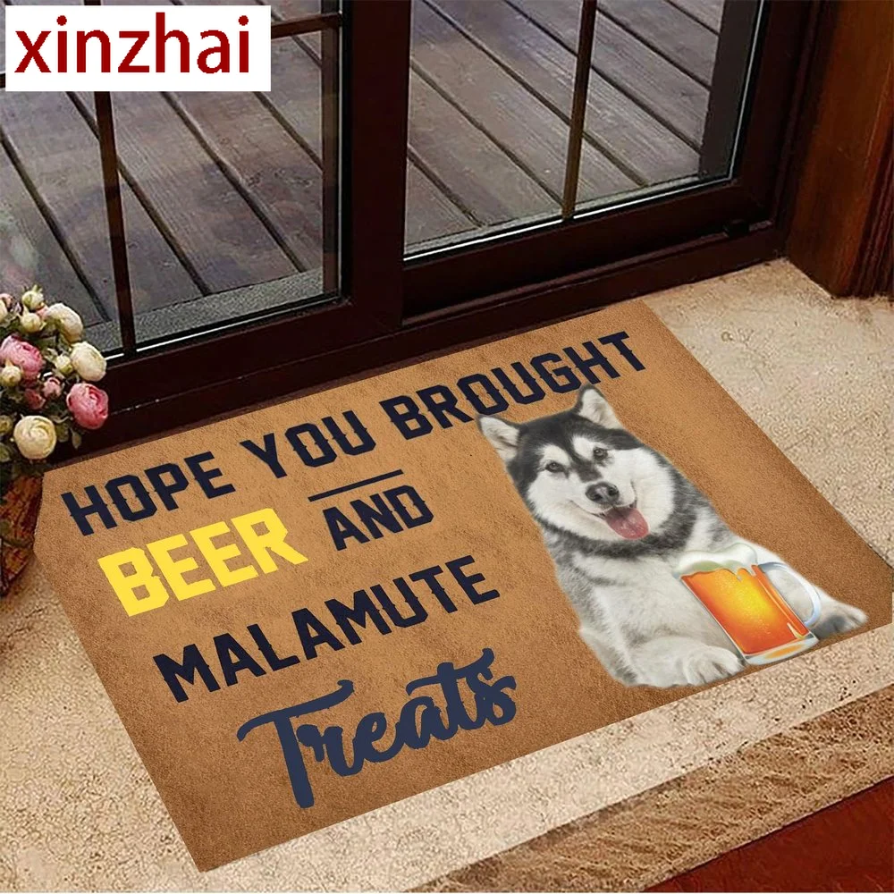 CLOOCL Hope You Brought Beer And Beagle Treats Doormat Funny Dog Doormat Gifts For Beagle Lovers 3D Print Carpet Mat Home Decor