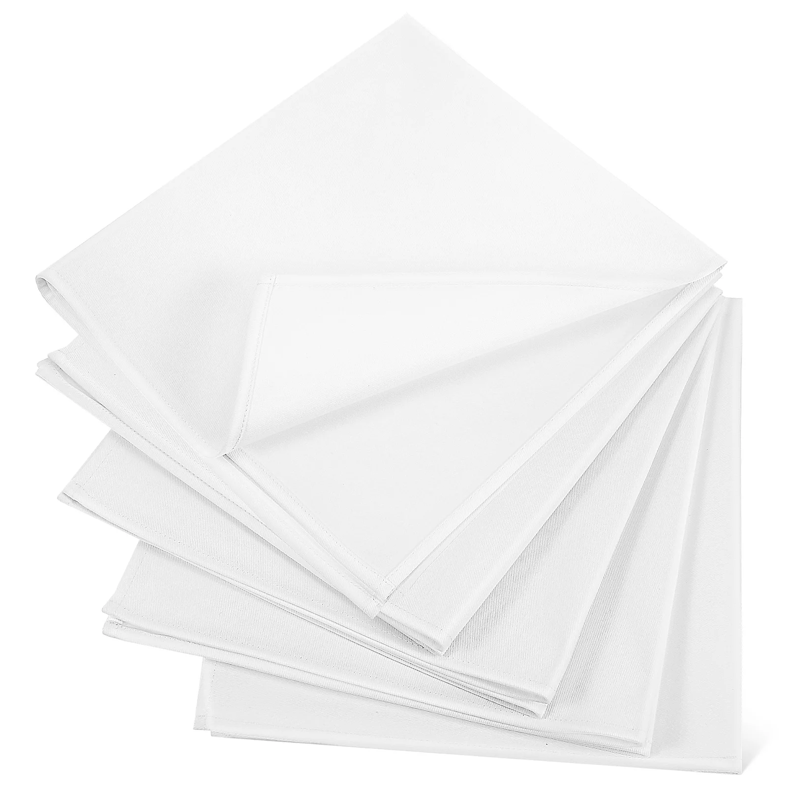

5 pcs Thick Cotton Napkins 50x50 White Cloth Dinner Party Wedding Square Washable Table Napkins Home Textile Beverage Lunch