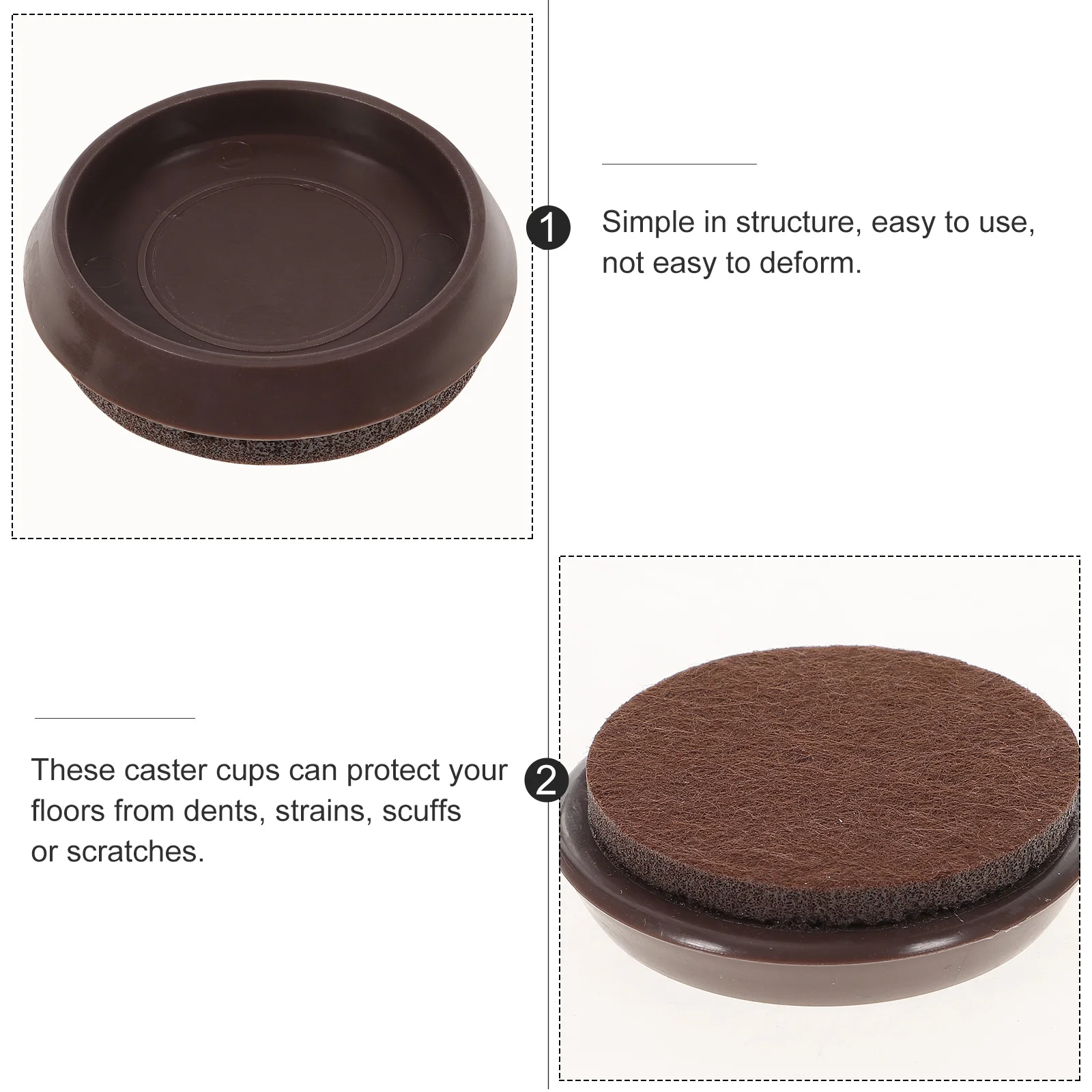 

10pcs Caster Cups For Chair Wheel Stopper 7/4 Felt Floor Protectors Non-Slip niture Pads Hardwood Floor Chair Leg Coasters