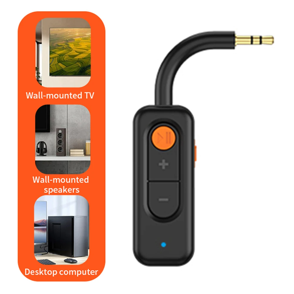 2 In 1 Audio Transmitter Receiver 3.5mm AUX Bluetooth-Compatible 5.4 Stereo Music Adapter for TV Car Speakers Headphone