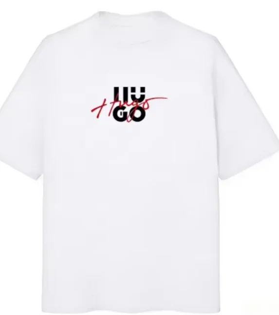 2026 Men's Oversized T Shirt Simple Handwriting Letter Graphic Print Short Sleeve Cotton Unisex Tee