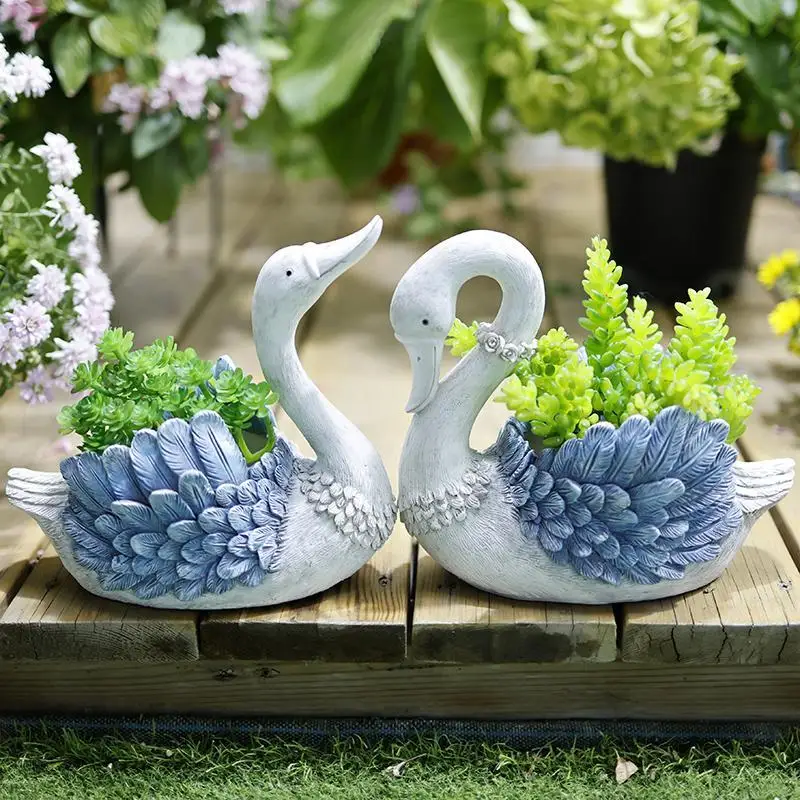 

Swan creative desktop balcony desk courtyard garden animal crafts