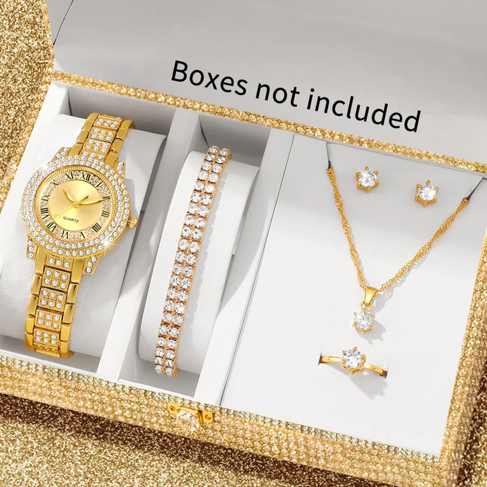 6pc  fashionable quartz watch and versatile accessory set for daily wear as gifts for friends and family