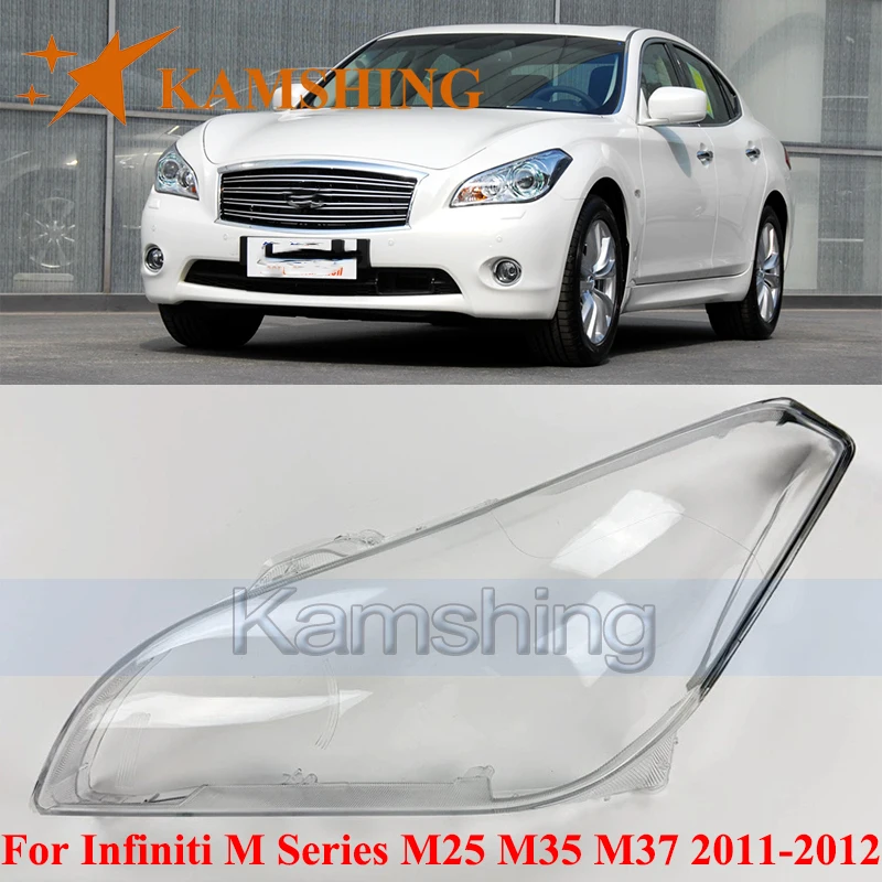 

CAPQX Front Headlight Cover For Infiniti M Series M25 M35 M37 2011-2012 Lights Shell Lampshade Head Light Glass Mask