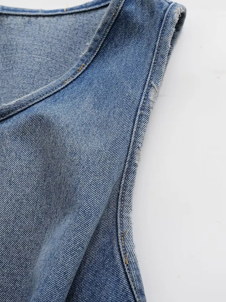 Willshela moda damska z paskiem Denim niebieski sweter Mini sukienka Vintage O-Neck bez rękawów kobiece eleganckie sukienki damskie