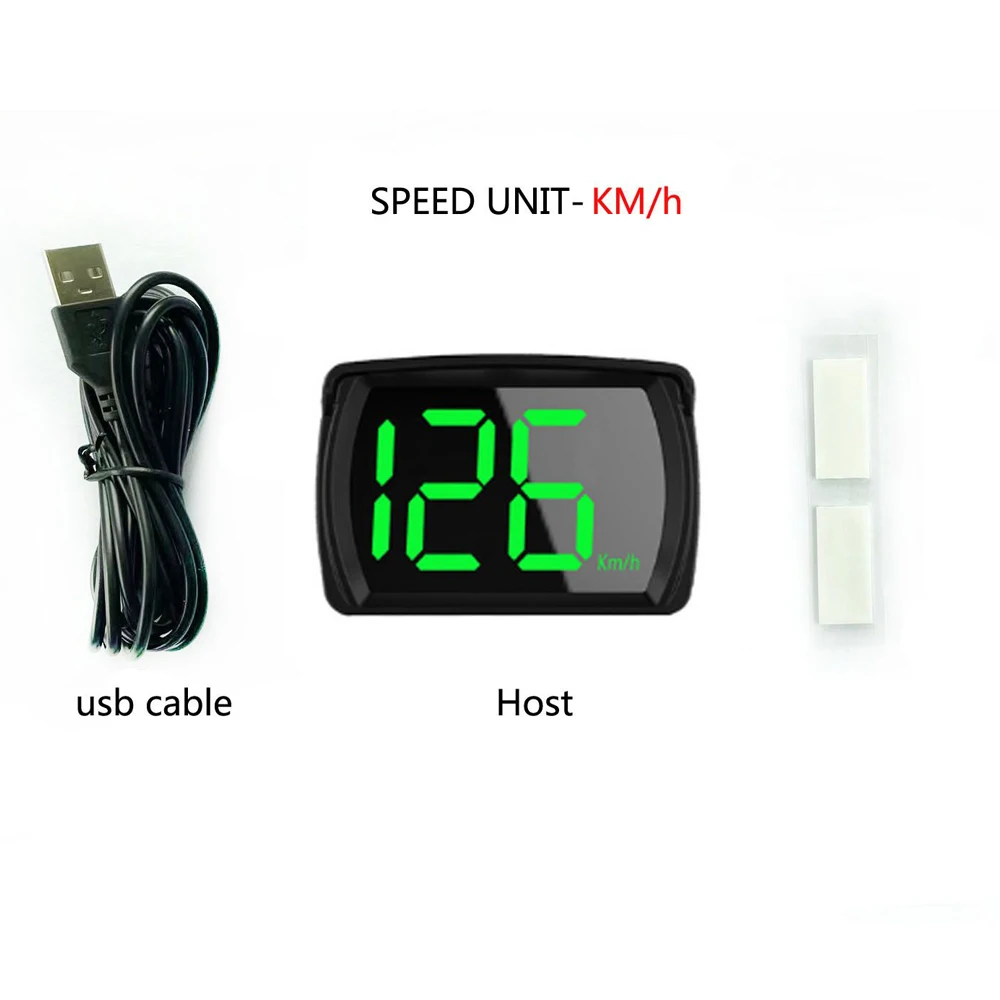 Carro headup display mph gps velocímetro digital com led grande fonte display adaptador de carga do carro para carro caminhão suv motocicleta