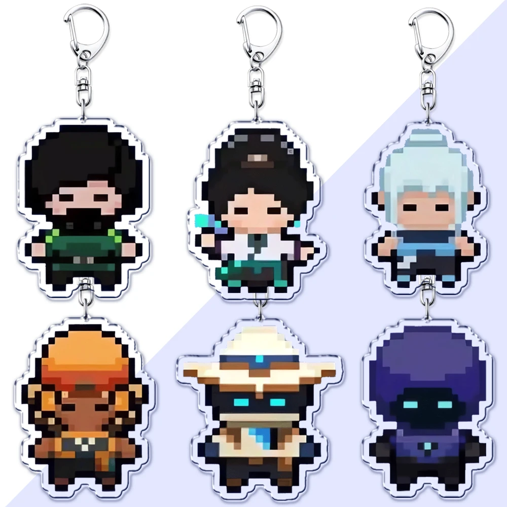 Game Valorant Keychains Gaming Killjoy Val Jett Pendant Keyring for Accessories Bag Key Chain Ring Jewelry Fans Friends Gifts