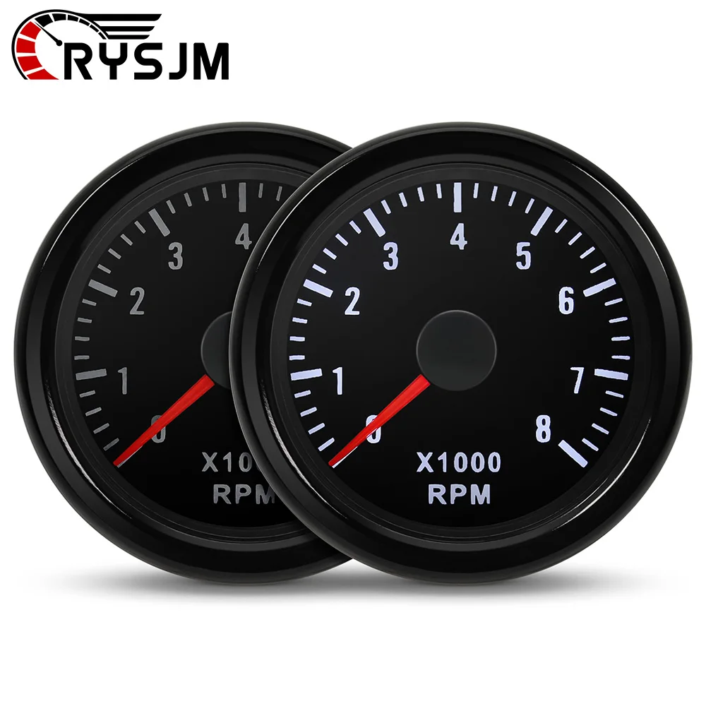 

12V 52MM Tachometer Meter 0-8000 RPM Gauge RPM Meter With White Backlight For 1-8 Cylinder Gasoline Engine Car Accessories