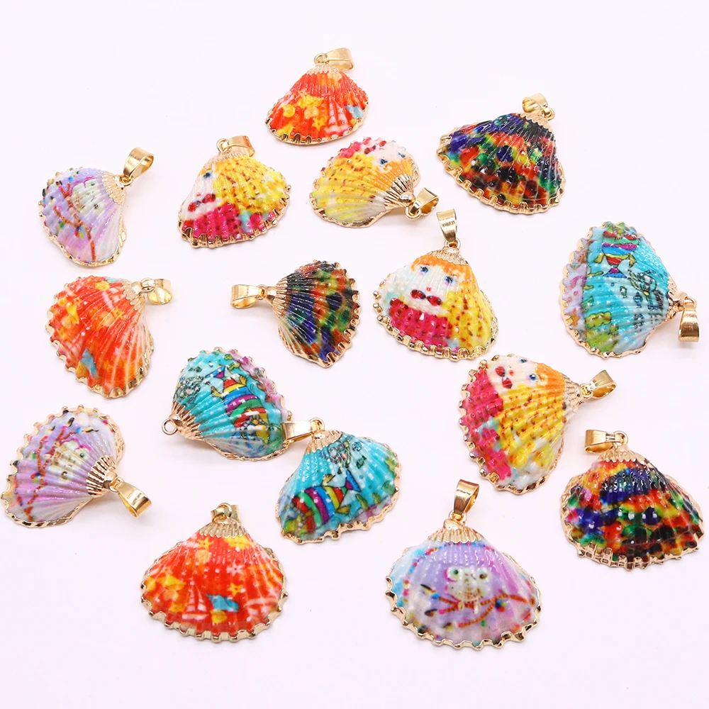 

Natural Shell Necklace Pendant Pendant for Home Decoration Natural Scallop DIY Earrings Pendant Accessories Summer Beach Gift
