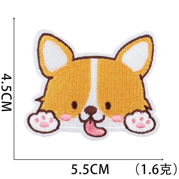 Embroidered Dog Patches Iron on Iron-on Animal Patch Hats Heat Transfers for Clothing Backpack Sewing Dog Tag Personalized Cute