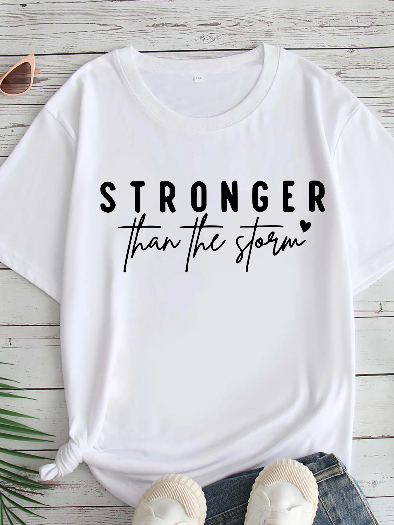 

Женская футболка большого размера с принтом, круглым вырезом и короткими рукавами, размеры 1-7XL, удобный повседневный топ в европейском стиле