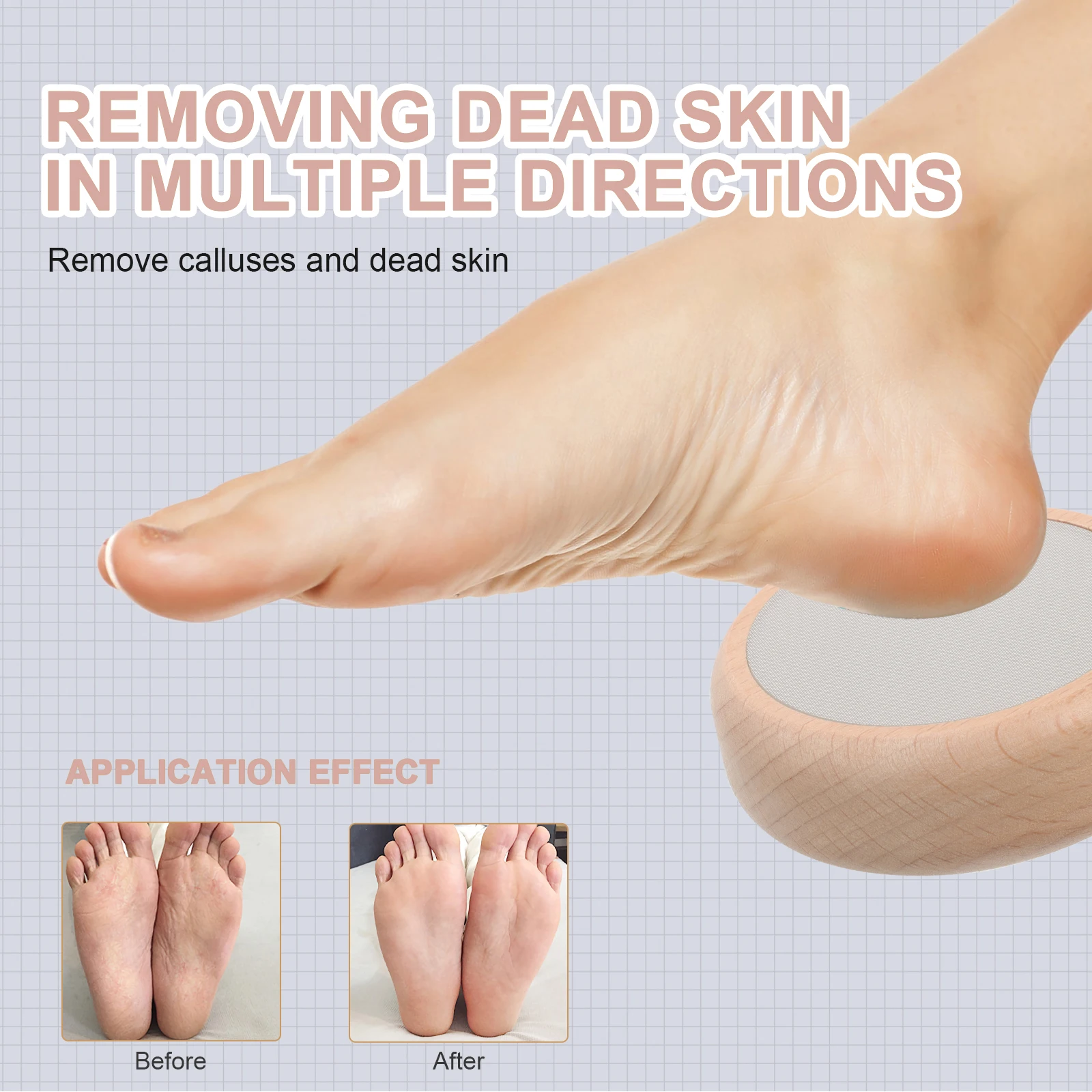 

Wooden Epilator Foot Skin Remover Dead Removal for Feet Exfoliator Nano Grinder Man