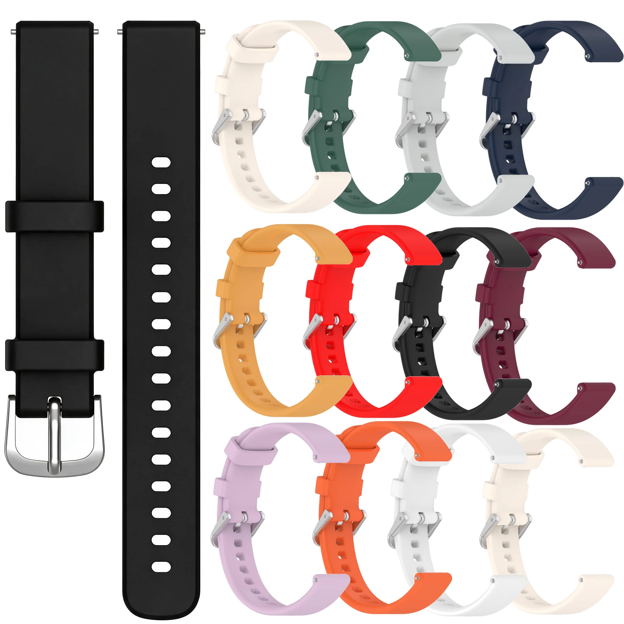 Soft Silicone Strap For Garmin CIRQA Smartwatch Accessories 14mm Universal Wristband Bracelet For Garmin CIRQA Men Women Band
