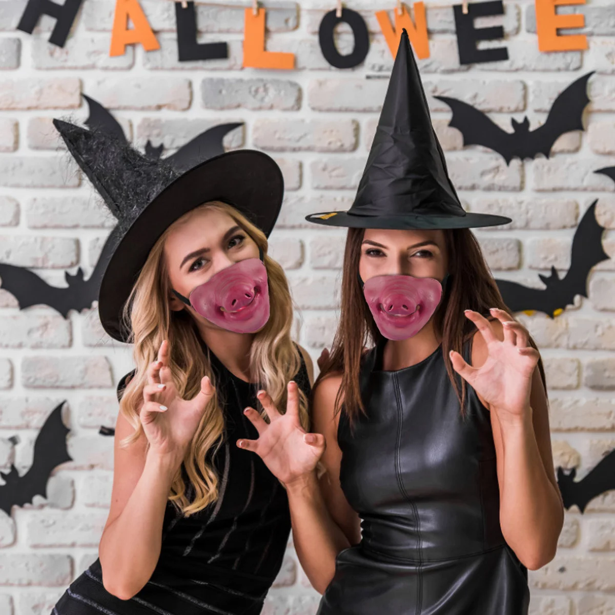 

1Pcs Realistic Half Face Pig Mask Latex Halloween Scary Costume Cosplay Prank Party Supplies Horrible Half Face Mask