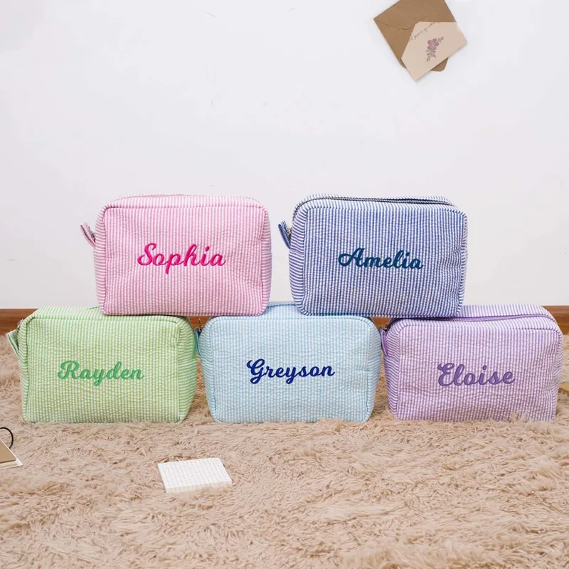 Personalized Cosmetic Bag Monogrammed Toiletry Bag Bridal Gift Bridesmaid Proposal Gift Bridesmaid  Cosmetic Pouch Makeup Bag