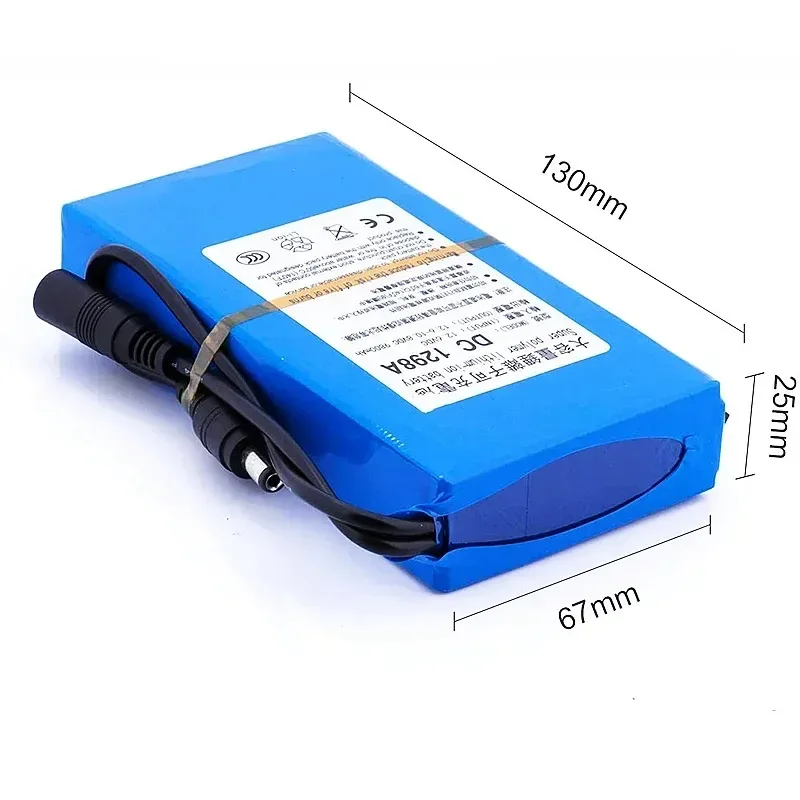 12V Rechargeable Portable Lithium Polymer Battery Pack for CCTV Camera Wireless Transmitter DC1298A 12v Battery