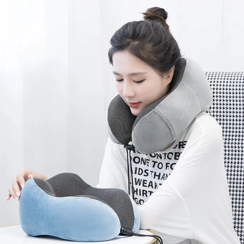 U-shaped Pillow Memory Foam Softly Neck Supporter Travel Cushion Relieve Fatigue Protect Cervical Spine Comfort Washable