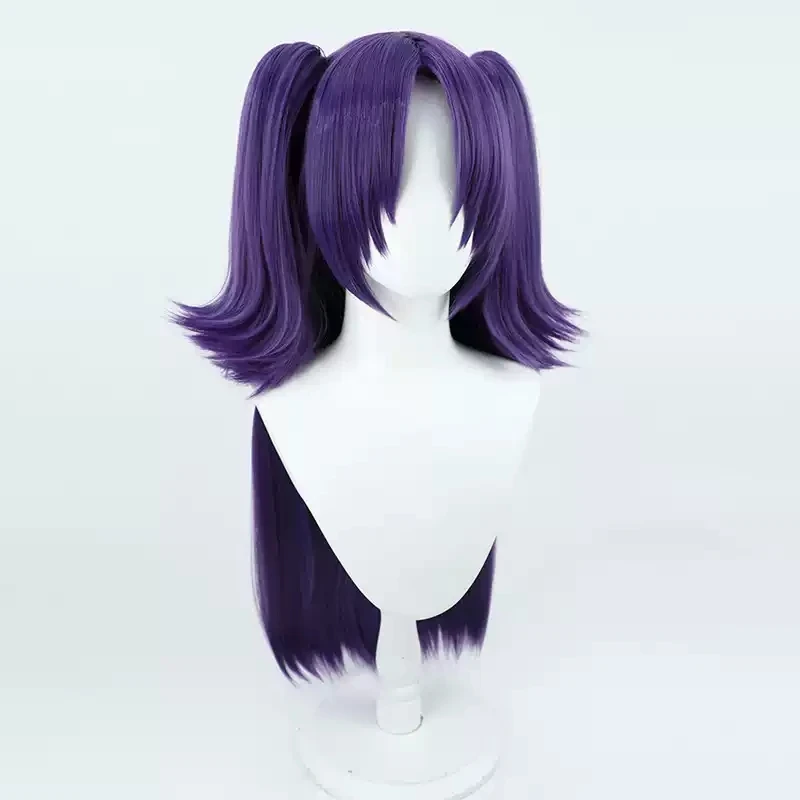 Blue Archive Hayase Yuuka Cosplay Wig 80cm Long Purple Straight Heat Resistant Synthetic Hair + Wig Cap