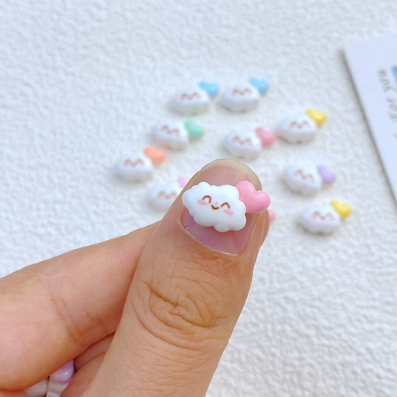 30Pcs New Cute Resin 10*14mm Mini Clouds Flat Back Ornament Jewelry Making Manicure Hairwear Accessories