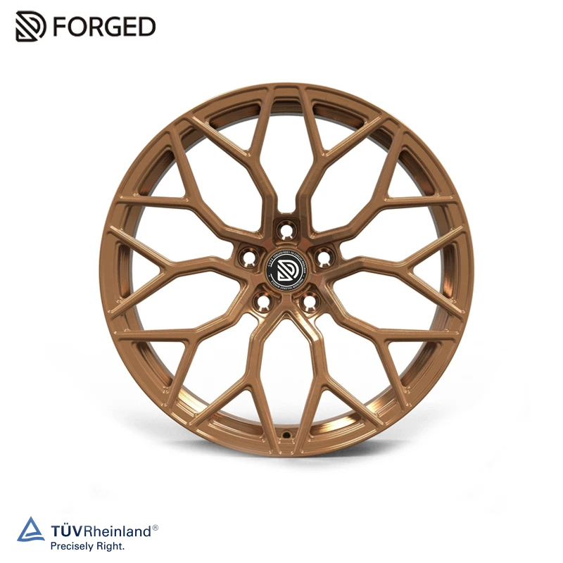 17-23 Inch Gold Forged Wheel Hubs 20mm 25mm ET 10000 Ton Press Custom Aluminum Alloy RimsTUV Approved Wheels High Strength