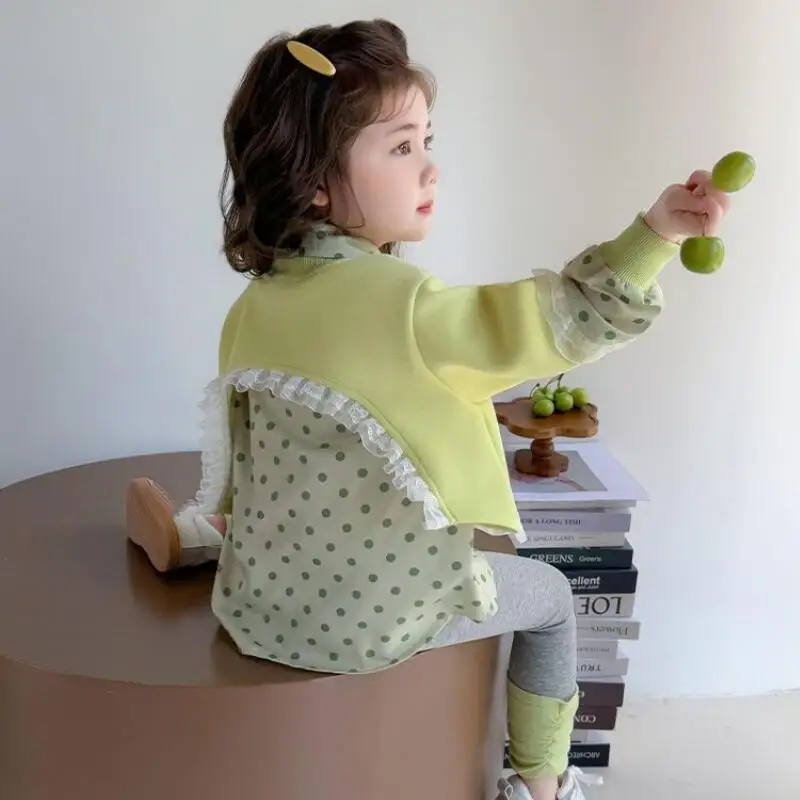 فتاة الخريف بلايز السراويل قطعتين مجموعة الربيع البلوز طماق الطفل طالب الملابس Kawaii موضة نمط جديد ملابس منزلية غير رسمية #4