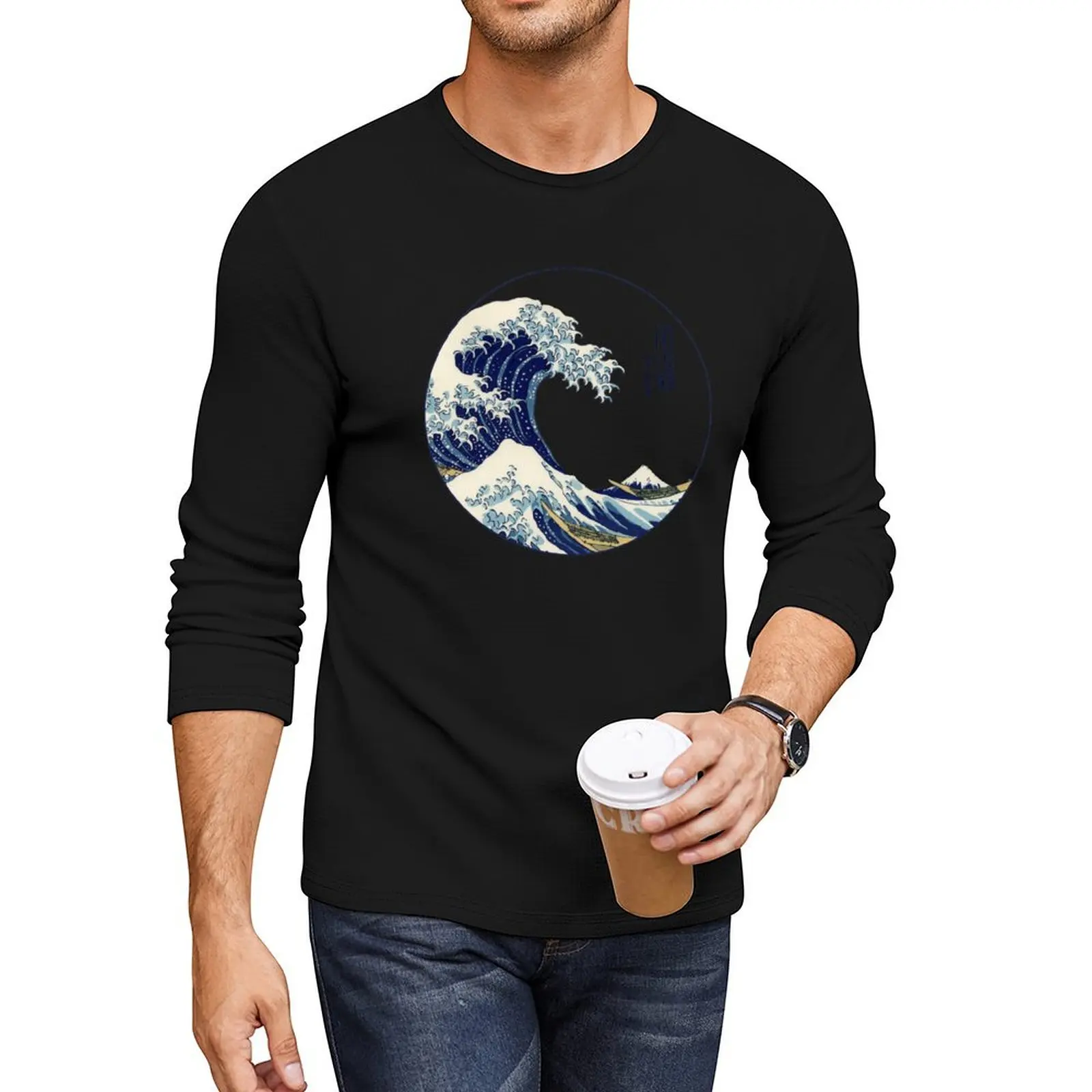 

The Great Wave off Kanagawa Long T-Shirt T-shirt for a boy blank t shirts custom t shirt Tee shirt slim fit t shirts for men