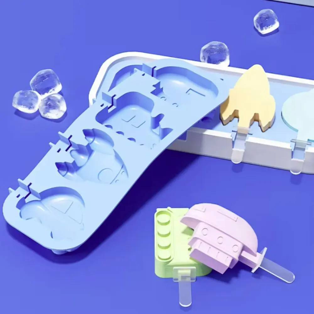 2PCS Silicone Dinosaurs Ice Cream Mold Easy To Demold Dust-proof Cheese Lollipops Mold Cartoon Heat/Cold Resistant