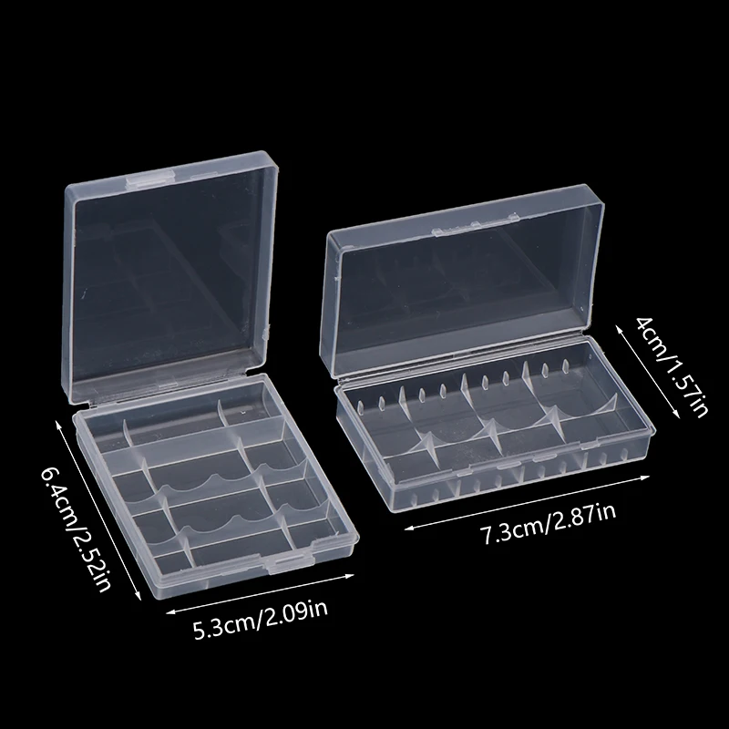 4Pcs 2/4 Slots Transparent Plastic Battery Storage Box Hard Container Holder Case For AAA/AA/18650 Battery Organizer