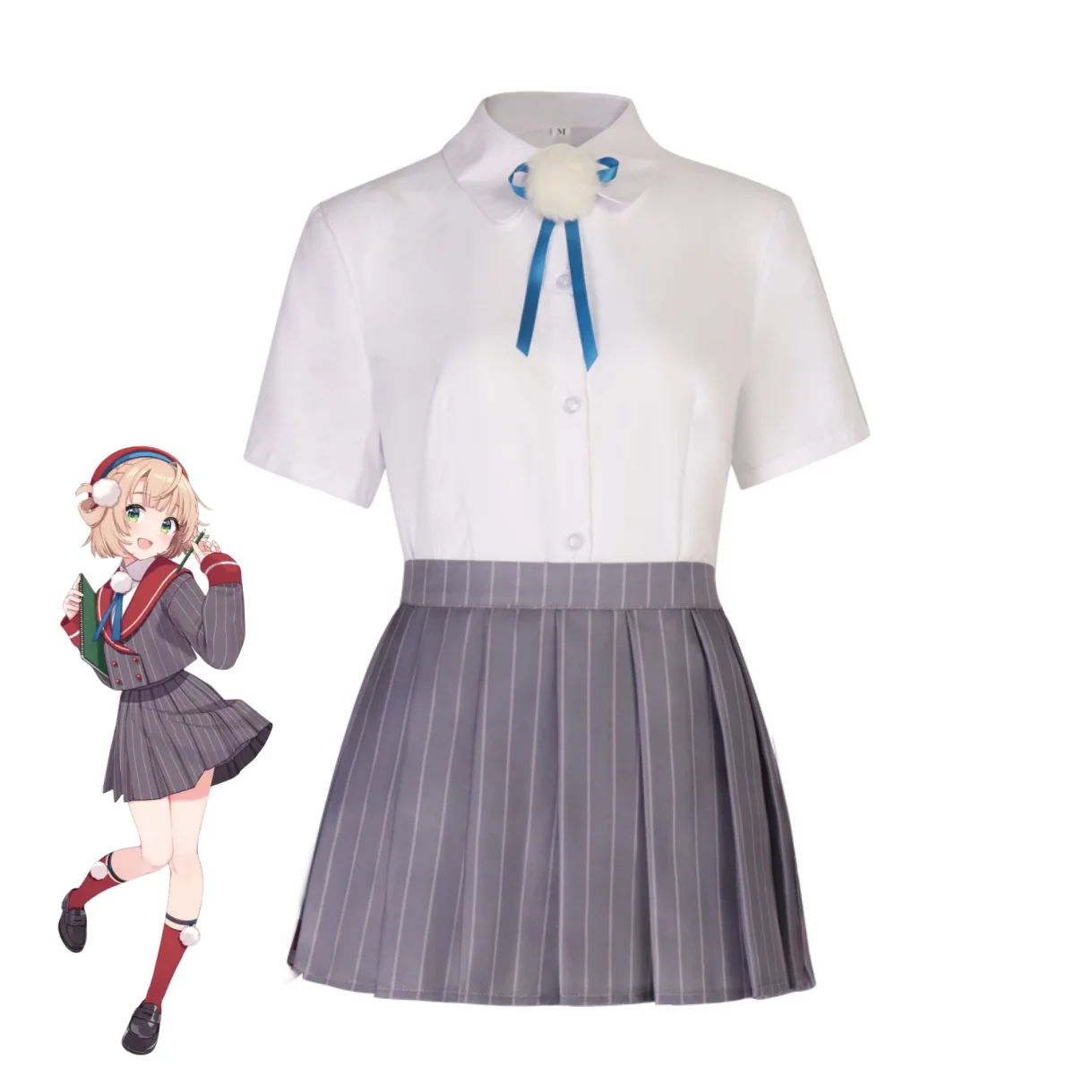 バーチャル YouTuber しぐれ Ui コスプレ衣装 VTuber 日本韓国 JK 制服ストライプコートスカート女性かわいいキャンパススーツ