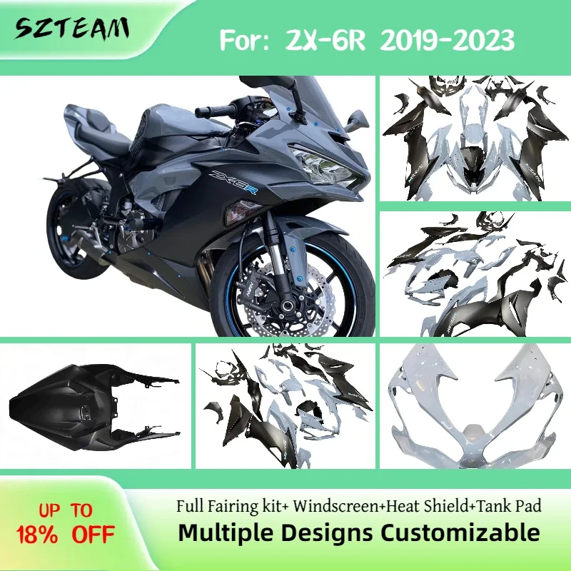 

Для Kawasaki 636 ZX 6R 2019 2020 2021 2022 2023, комплект обтекателей из АБС-пластика ZX6R, окрашенные обтекатели, комплект обтекателя кузова