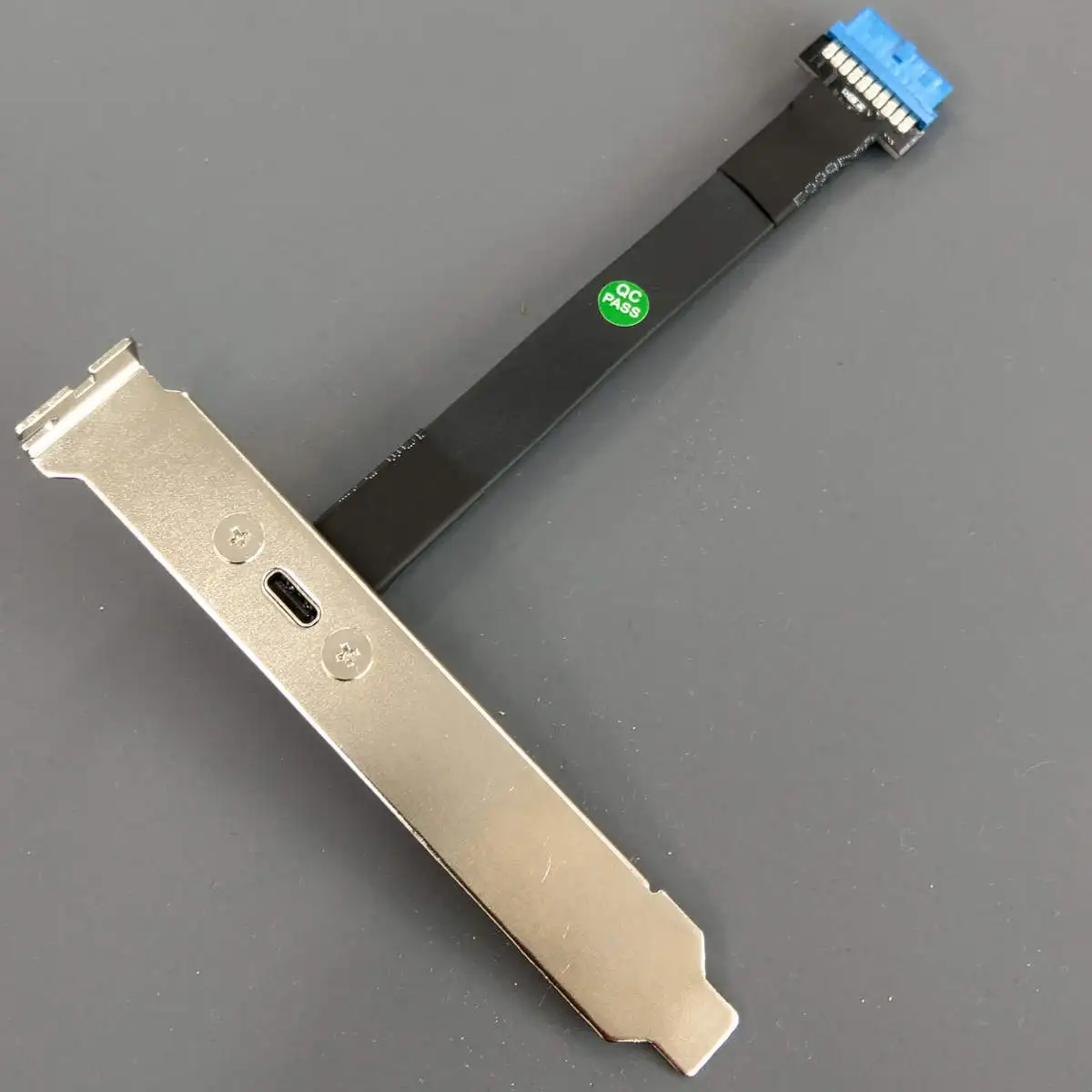 USB 3.0 Type-C Female Socket To Internal 19Pin Type-E Male Flat Extension Cable With PCI baffle For ITX/ATX motherboard A4 Case