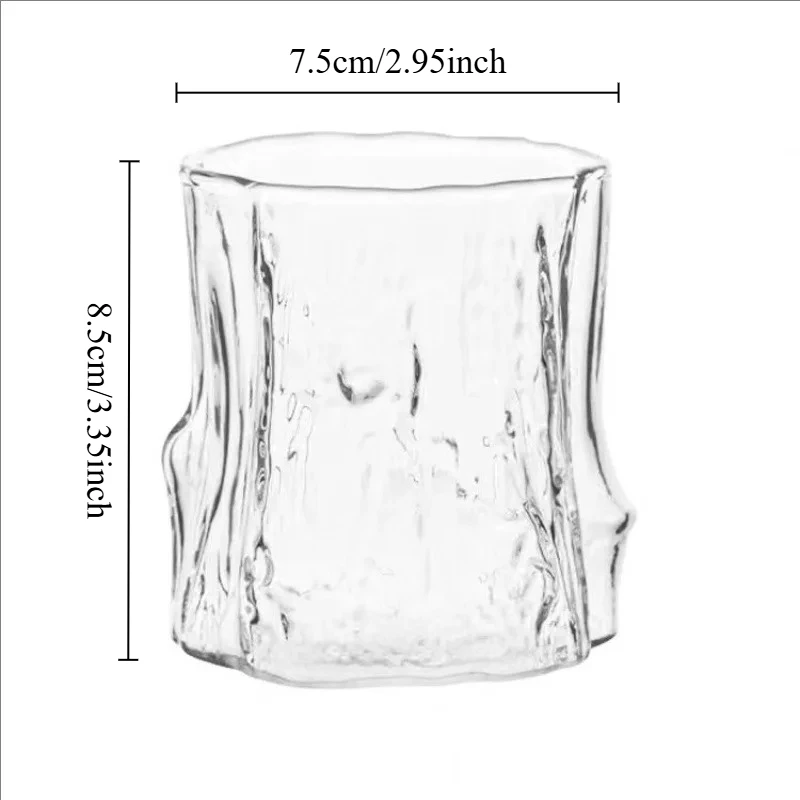 

1 шт. эстетическая стеклянная чашка для кофе со льдом - модный дизайн ствола дерева, прозрачная кружка Americano для Instagram-Worthy Coffee Moments