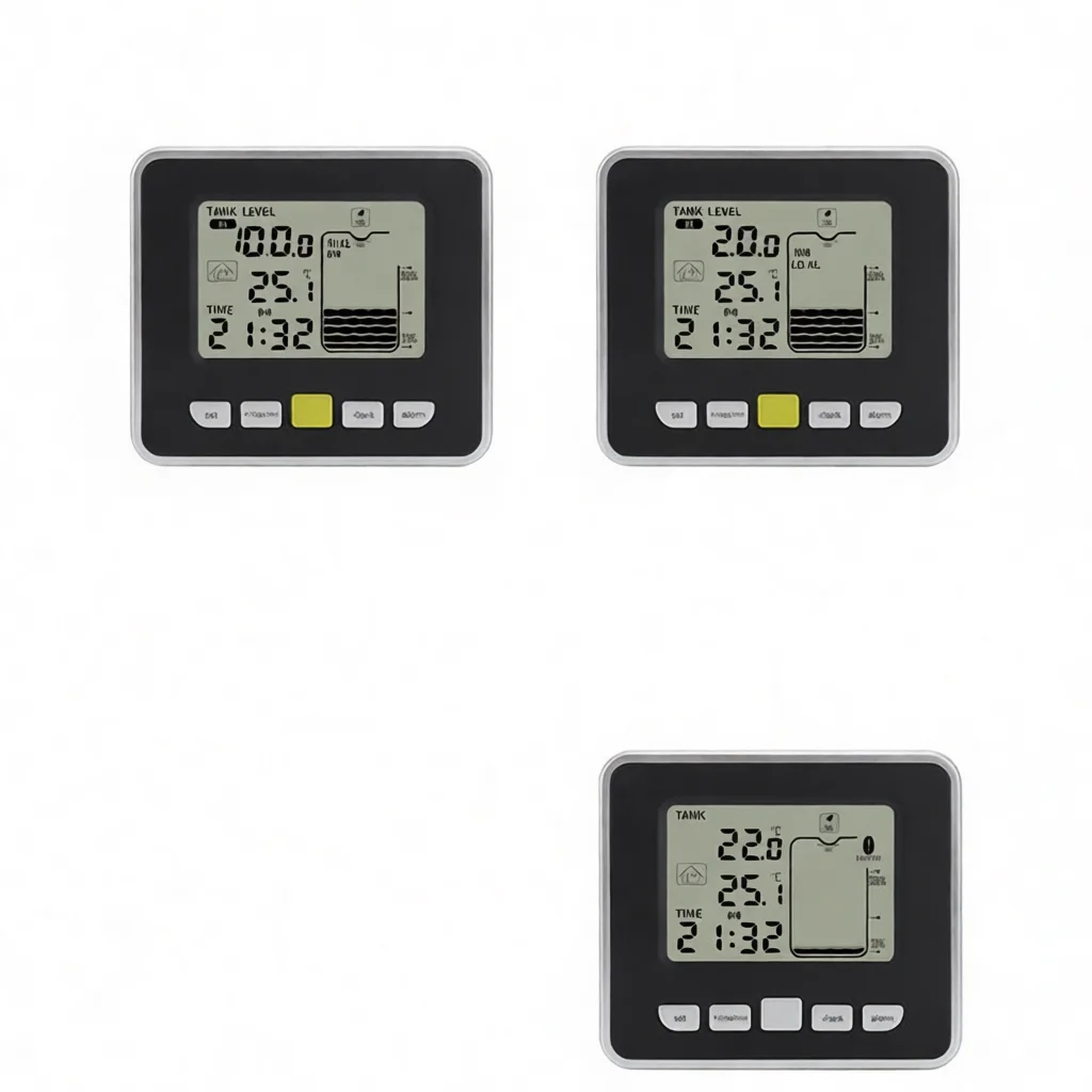 Ultrasonic Water Level Indicator Tank Reservoir Monitor Sensor Gauge Device With Alarm For Household Aquarium Container