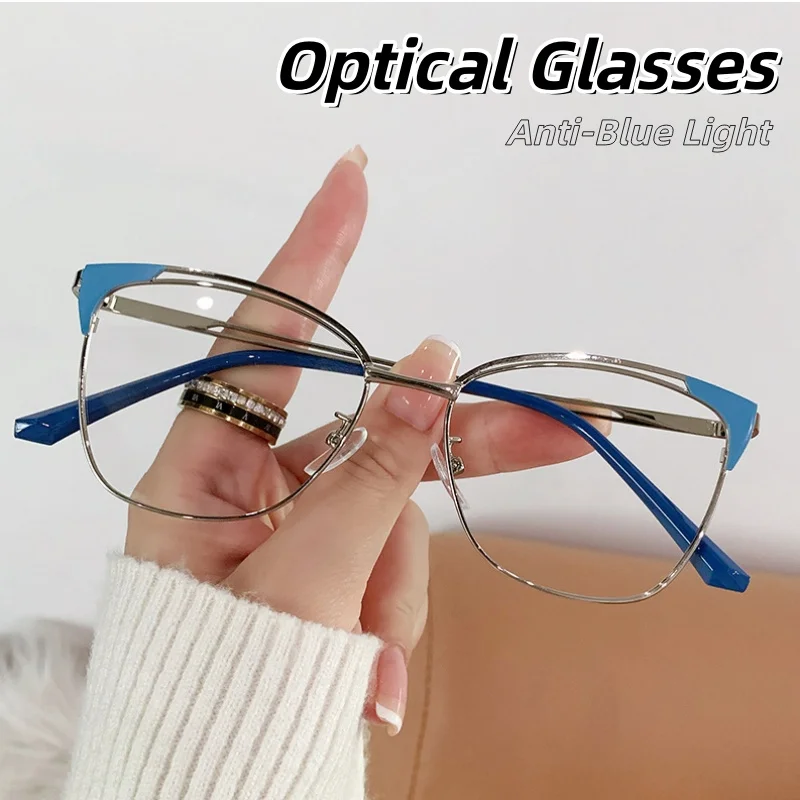 

New Advanced Retro Metal Hollowed-out Frame Anti Blue Light Glasses Fashionable Decorative Glasses for Lady and Gentleman