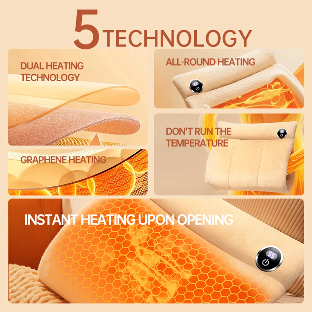 3 Levels Electric Heating Hand Warmer Adjustable Temperature Graphene Quick Heating Portable Warm Hands Heater Pad Thermal