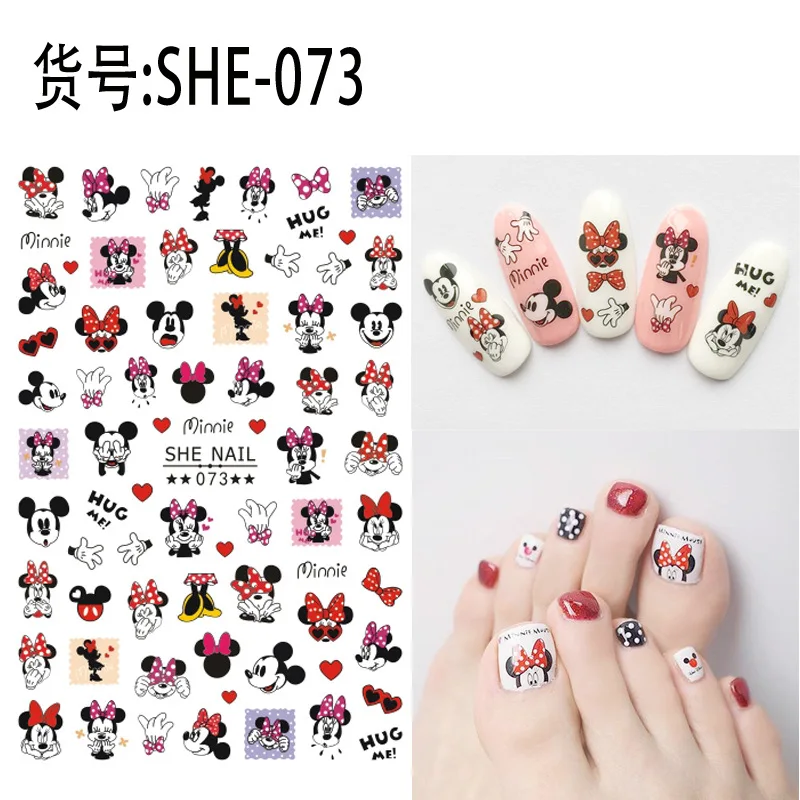 1 paquete de pegatinas 3D para uñas de Disney, dibujos animados de Mary Cat, suministros para uñas, pegatinas de Mickey, deslizadores de uñas del