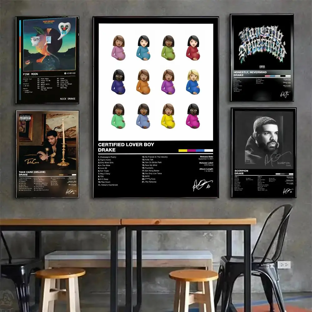 Pop Singer N-Nick Drake Painting Calligraphy Canvas Poster Wall Art for Living Room Bedroom Study Office Home Decor Gift