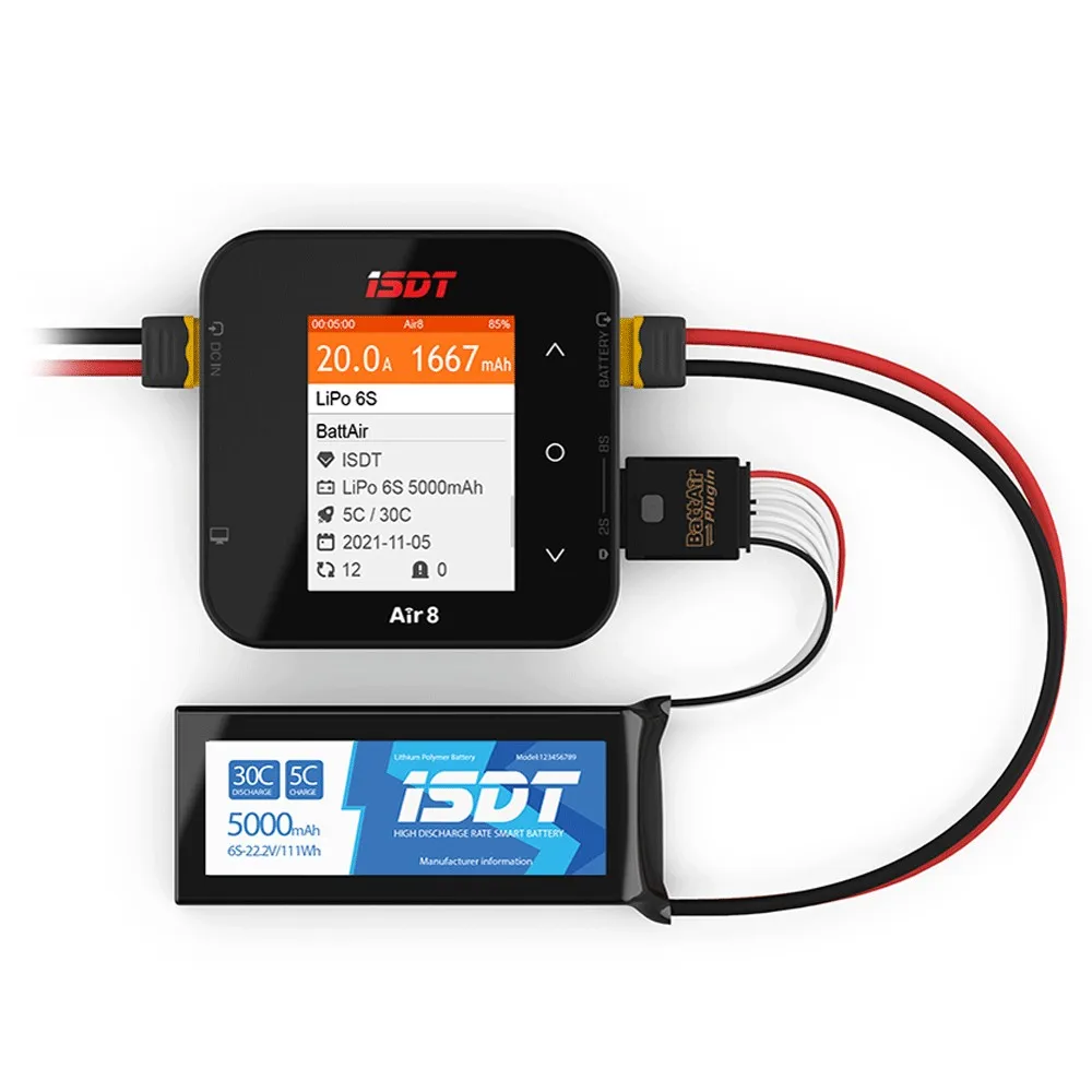 ISDT Smart Balance Charger Air8 DC 500W Ontlader APP Verbinding Multi Screen Interconnectie Voor LiFe Lilon LiPo ULiHV NiMH Pb