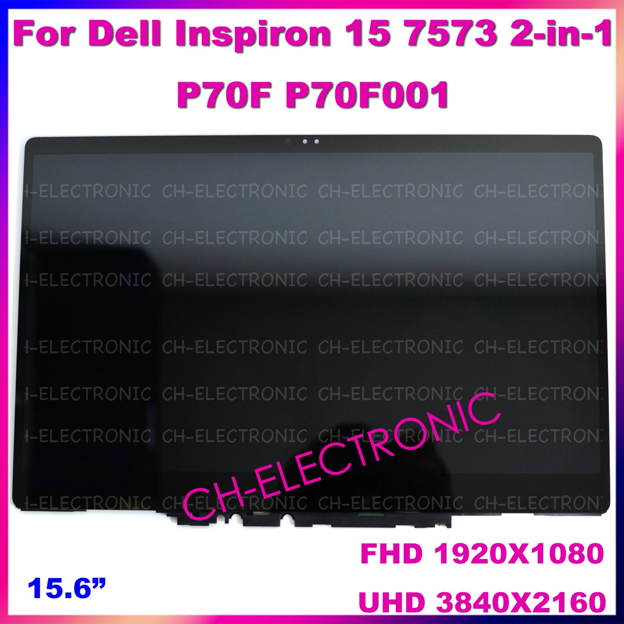 15.6- inch FHD UHD For Dell Inspiron 7573 7570 2-in-1 P70F P70F001 LCD Touch Screen Digitizer Replacement Assembly With Frame