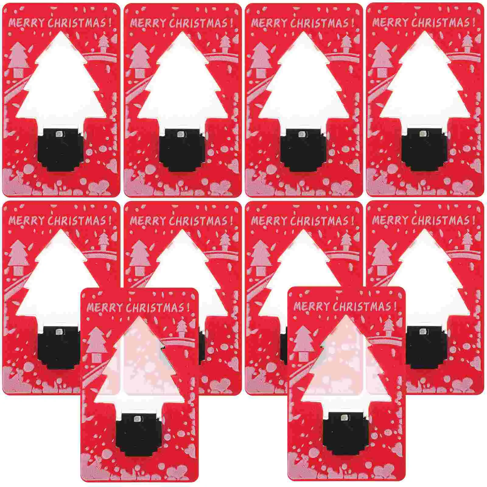 10 Pcs Christmas Tree Card Lights LED Handbag Mini Purse Lamp Credit Wallet Portable Purses Handbags