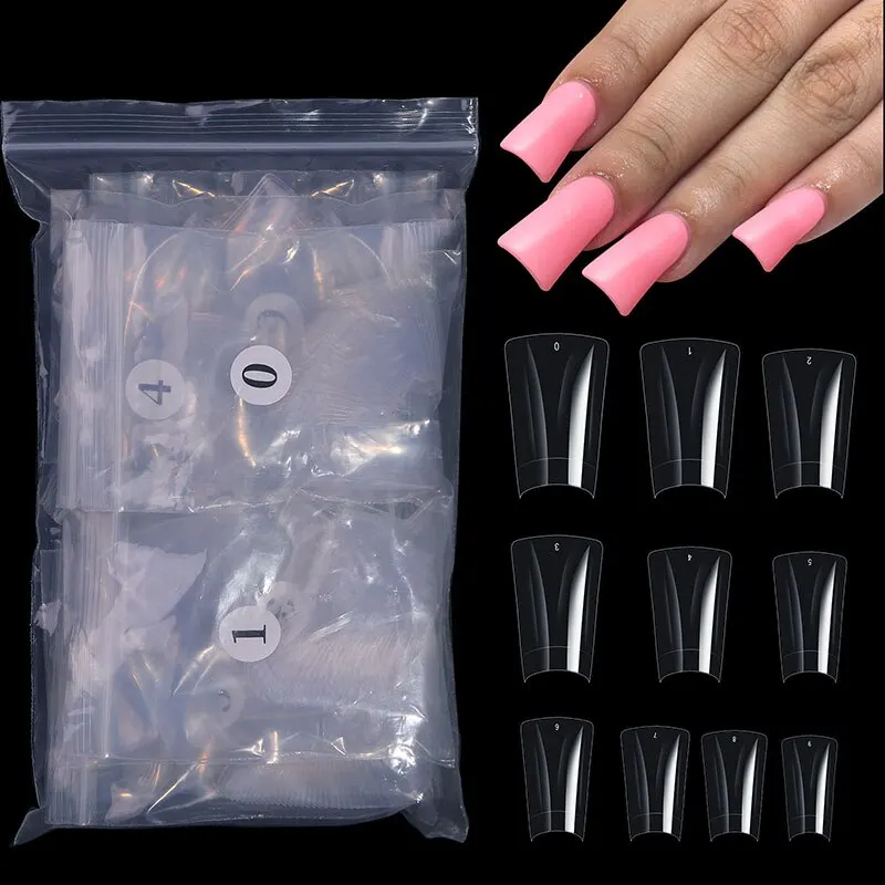 New 500pcs Duck False Nail Tips Half Cover False Nail Acrylic Tips Extension French Style Half Cover Artificial Fake For Salon