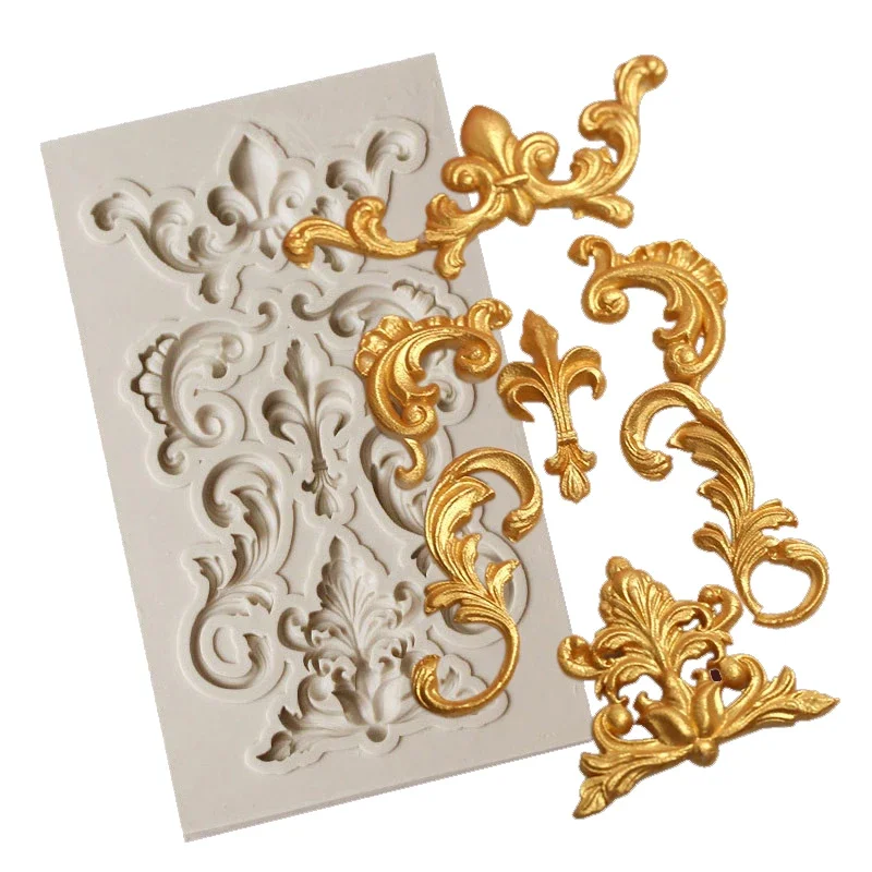 Relief Flower Cake Border Silicone Molds Cake Decorating Tools Pastry Chocolate Sugar Fondant Cake Candy Molds M2061