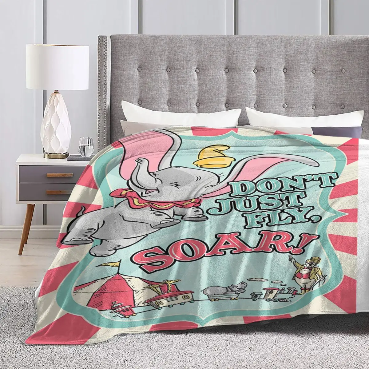 Dumbo Blanket Quality Warm Throw Blanket Winter Decorative Couch Chair Graphic Bedspread