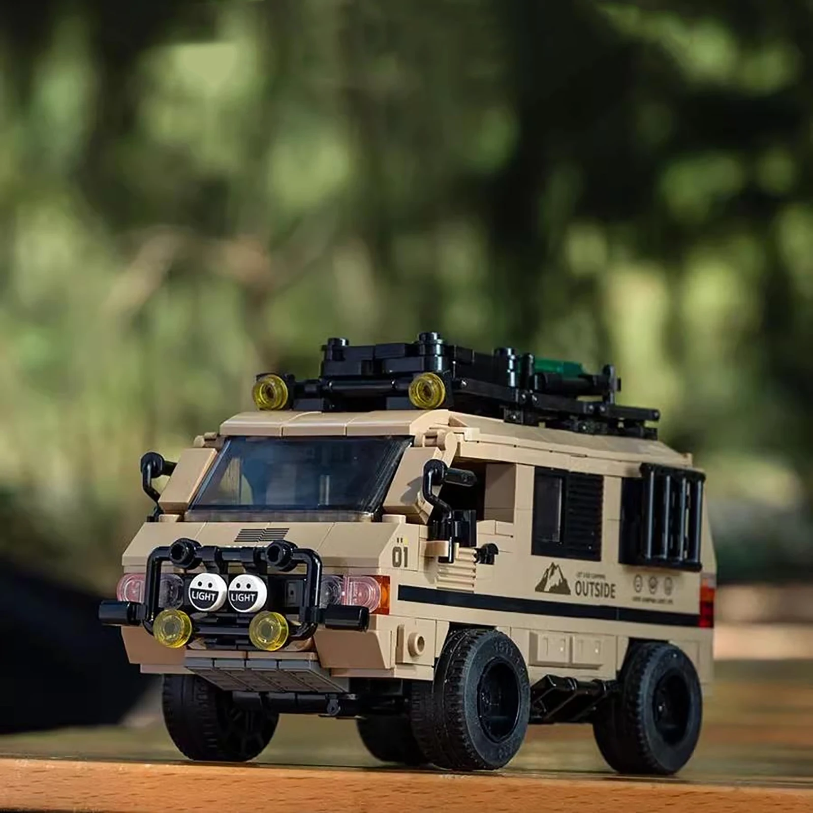 489 pçs pb8823 moc cidade off-road camper van modelo blocos de construção rv veículo carro caminhão tijolos com caixa de exibição garagem brinquedos presente