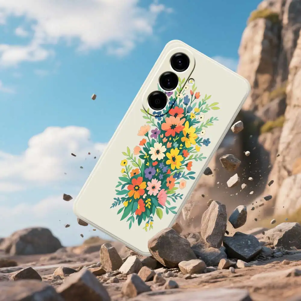 Colorful Flower Phone Cases For Samsung Galaxy S25 S24 S23 S22 S21 S20 Ultra Plus S10Plus S24FE S23FE S22FE S21FE S20FE Cover